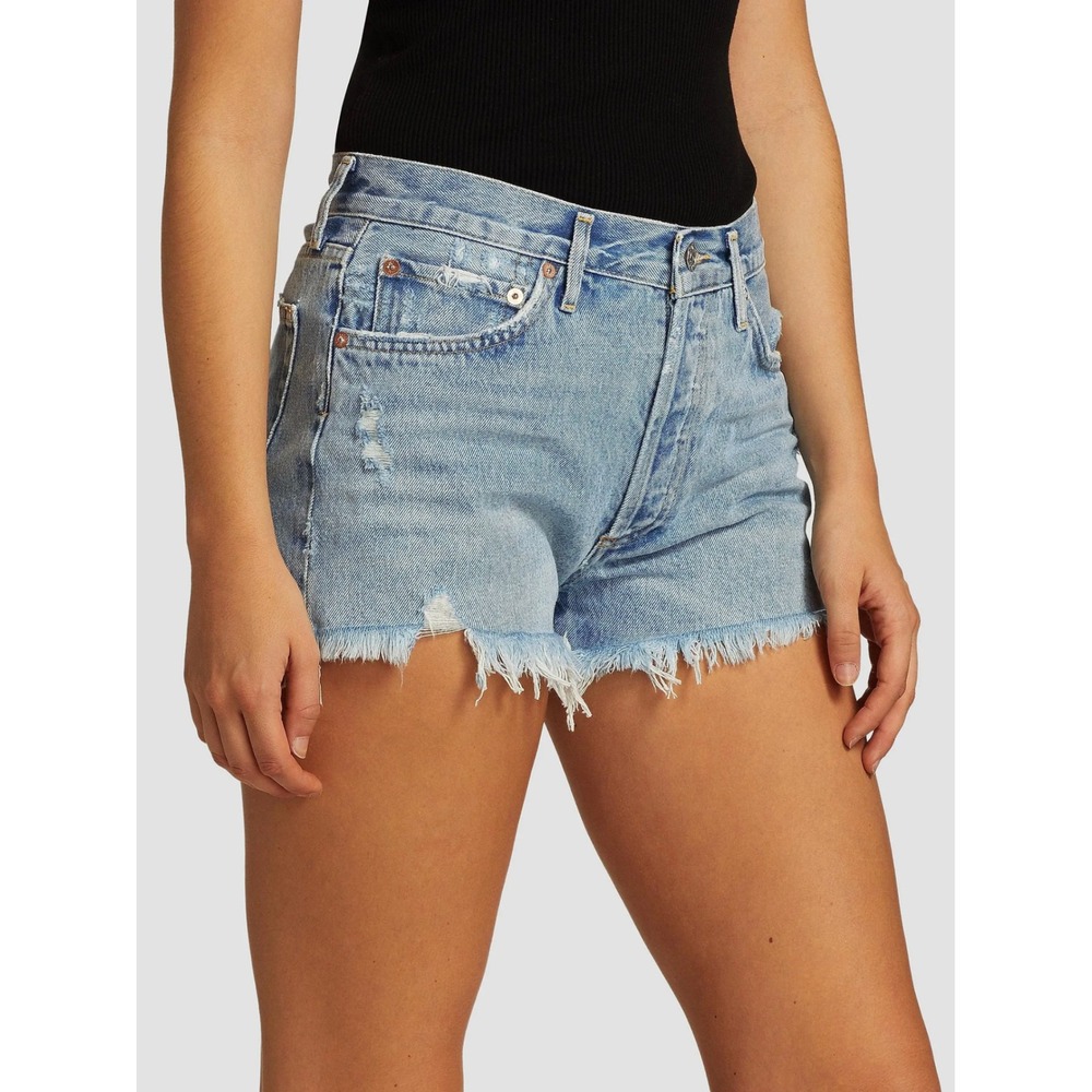 AGOLDE Parker Vintage Denim Cutoffs Light Wash Distressed Jean Shorts 28